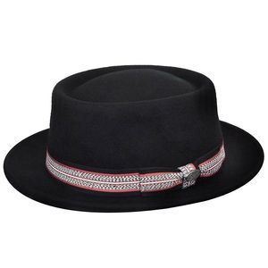 Bailey of Hollywood  Klaxon Wool Pork Pie Hat, Black, NWT.